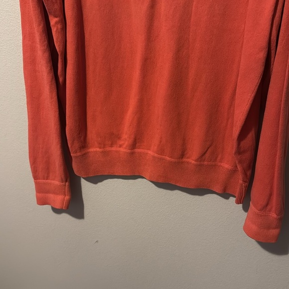 Peter Millar Mens Quarterzip Orange 100% Cotton Medium EUC Golf Long Sleeve - Picture 4 of 9